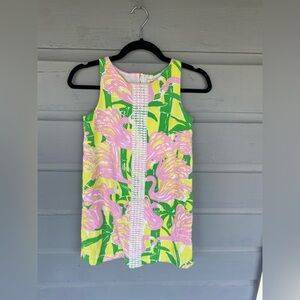 Lilly Pulitzer Girls Pink and Yellow Floral Shift Dress